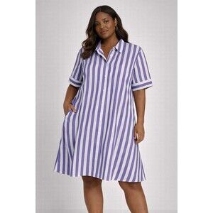 Banana Republic Blue & White Striped Shirt Dress Casual Work Summer Size M/L